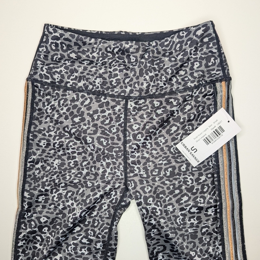 Urban Savage Leggings Sculpt Illusion Gray Leopard Size Small